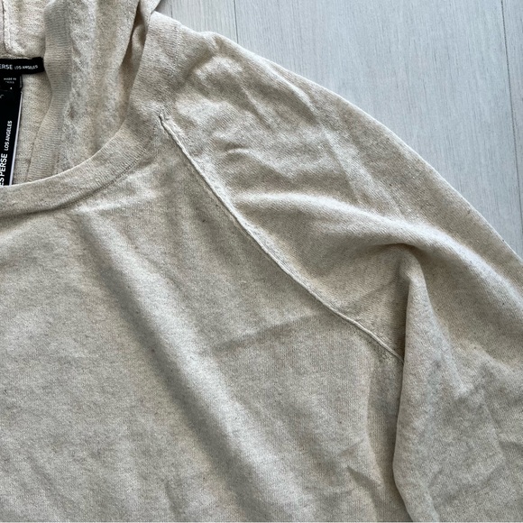 New James Perse Hoodie pullover sweater Sz 4 (XL) beige linen cotton - Picture 4 of 13